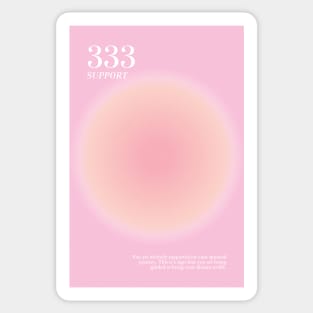 Pastel Pink Angel Number 333 Sticker